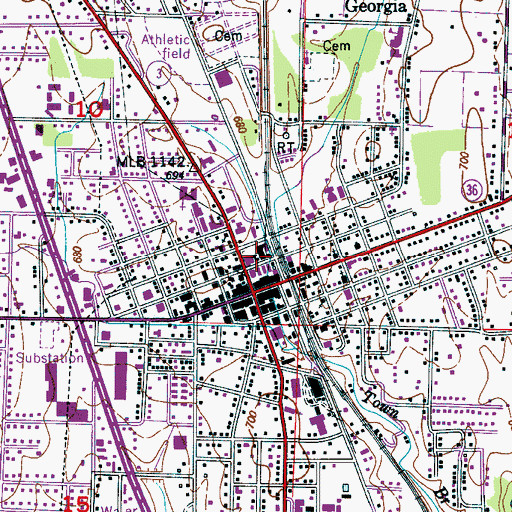 Topographic Map of Hartselle City Police Department, AL