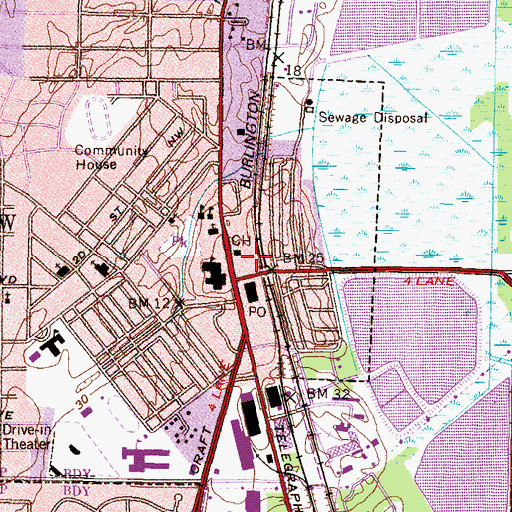 Topographic Map of Chickasaw Police Department, AL