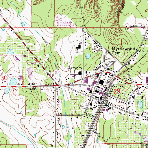 Topographic Map of Fort Deposit Police Department, AL