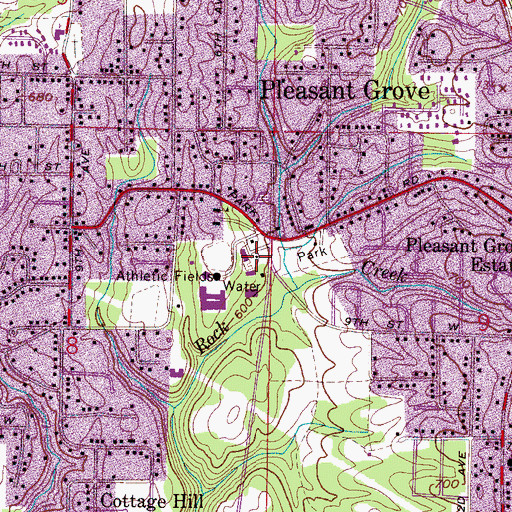 Topographic Map of Pleasant Grove Police Department, AL