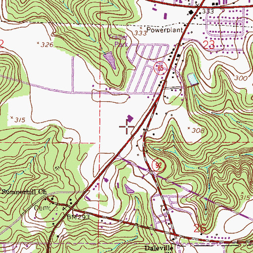 Topographic Map of Daleville Police Department, AL