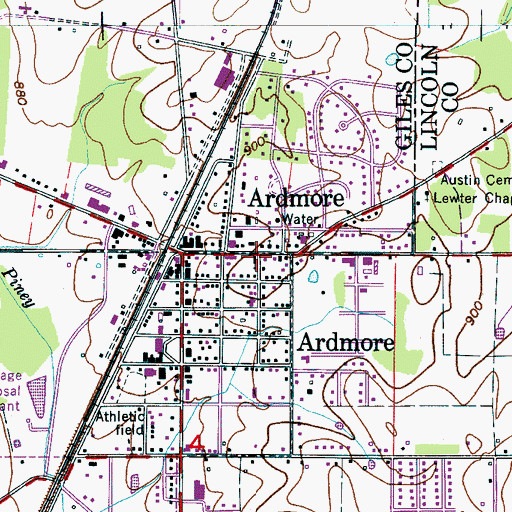 Topographic Map of Ardmore Police Department, AL