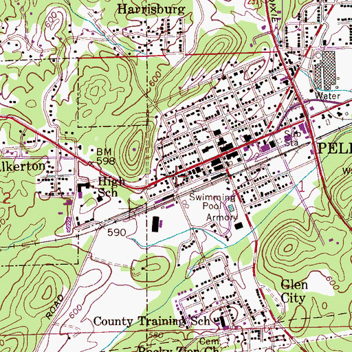 Topographic Map of Saint Clair County Sheriff's Office, AL