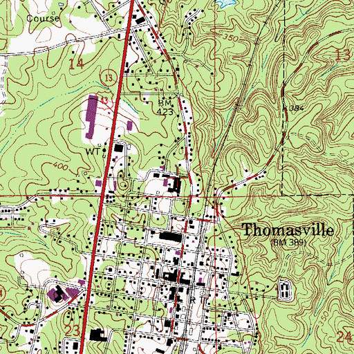 Topographic Map of Thomasville City Police Department, AL