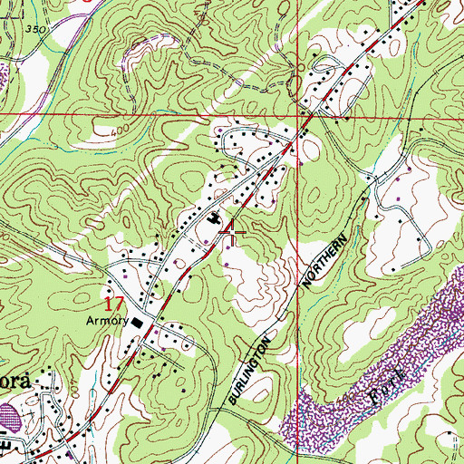 Topographic Map of Dora Police Department, AL