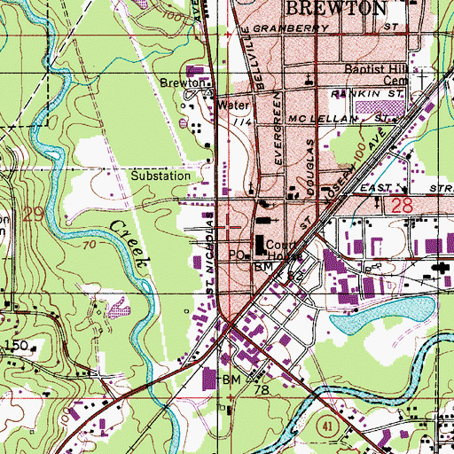 Topographic Map of Escambia County Sheriff's Office, AL