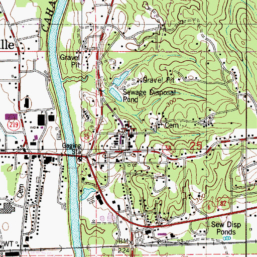 Topographic Map of Bibb County Sheriff's Office, AL