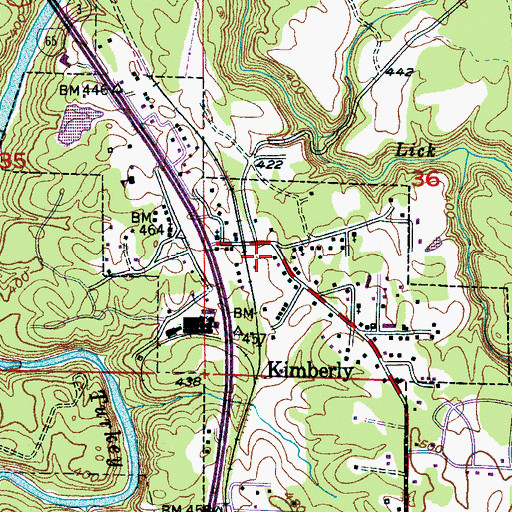 Topographic Map of Kimberly Police Department, AL