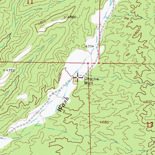 Topographic Map of Charlie Well, AZ