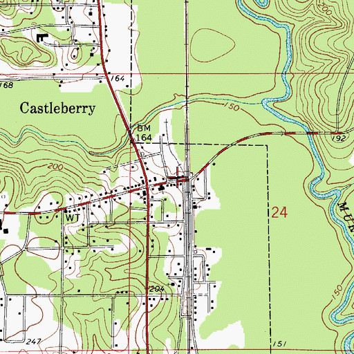 Topographic Map of Castleberry Police Department, AL