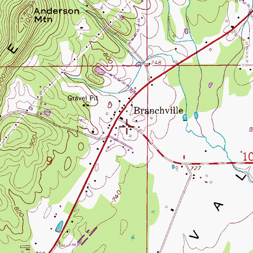 Topographic Map of Branchville Police Department, AL
