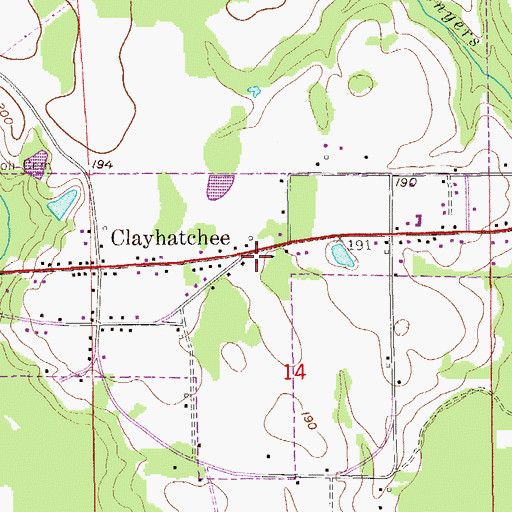 Topographic Map of Clayhatchee Police Department, AL