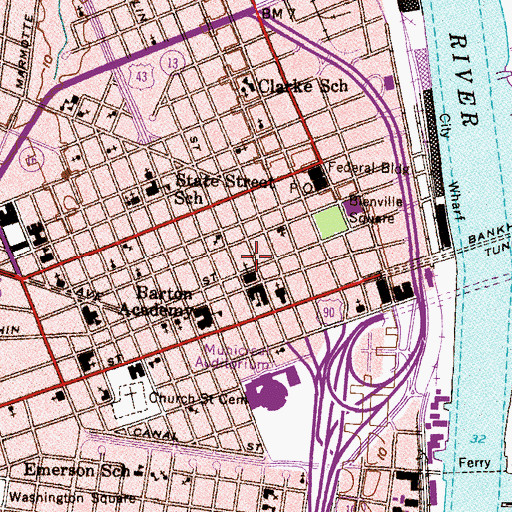 Topographic Map of Mobile Police Department Dauphin Street Precinct, AL