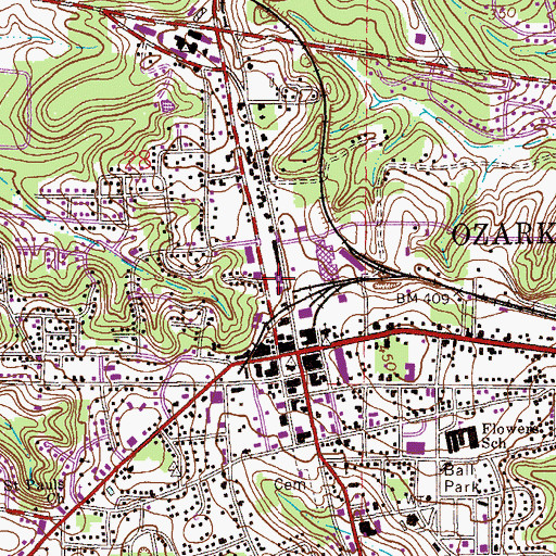 Topographic Map of Ozark Police Department, AL