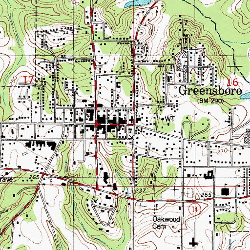 Topographic Map of Greensboro Police Department, AL