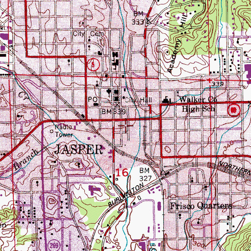 Topographic Map of Walker County Sheriff's Office, AL