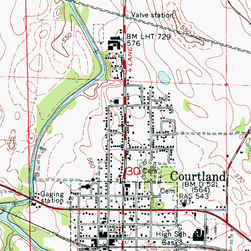 Topographic Map of North Courtland City Police Department, AL