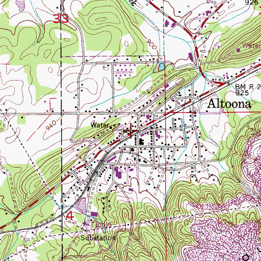 Topographic Map of Altoona Police Department, AL
