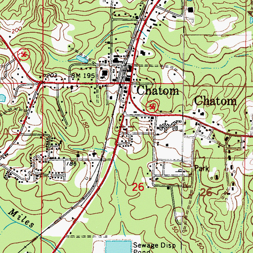 Topographic Map of Chatom Police Department, AL