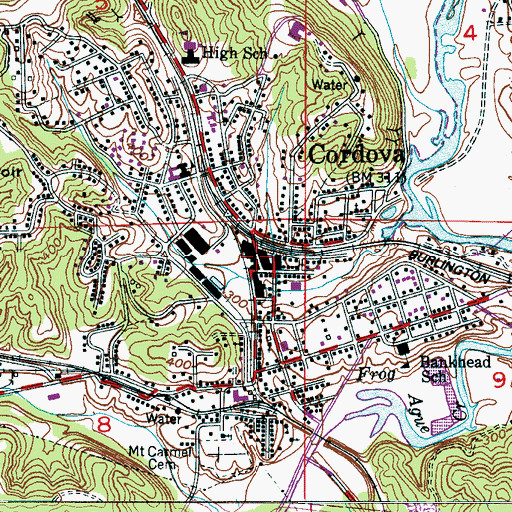 Topographic Map of Cordova Police Department, AL