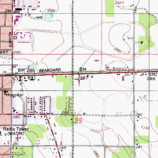 Topographic Map of Escambia County Sheriff's Office, AL