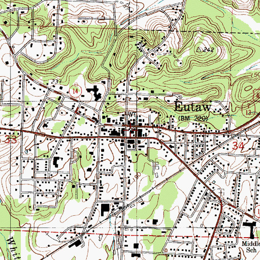 Topographic Map of Greene County Sheriff's Office, AL