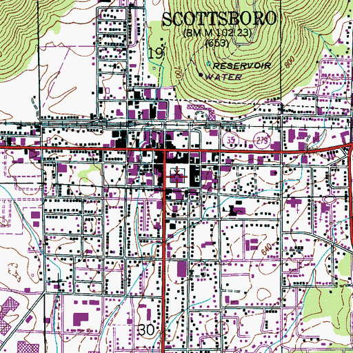 Topographic Map of Jackson County Sheriff's Office, AL