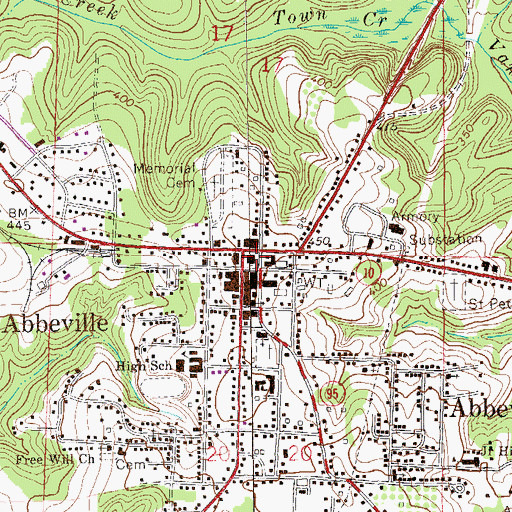Topographic Map of Henry County Sheriff's Office, AL