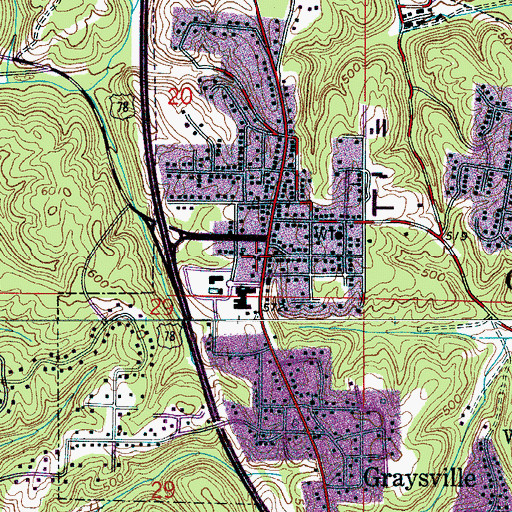 Topographic Map of Graysville Police Department, AL