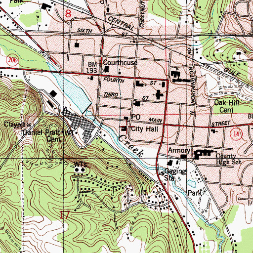 Topographic Map of Prattville Police Department, AL