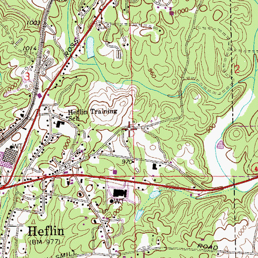 Topographic Map of Cleburne County Sheriff's Office, AL