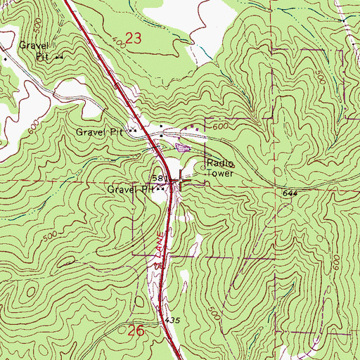 Topographic Map of Alabama State Troopers Troop A, AL