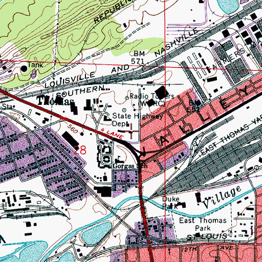 Topographic Map of Alabama State Troopers Troop C, AL