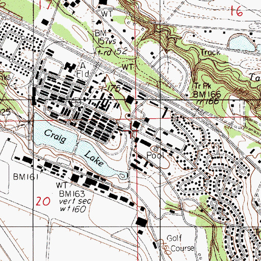 Topographic Map of Alabama State Troopers Troop D, AL
