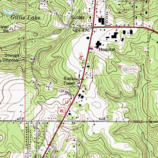 Topographic Map of Alabama State Troopers Troop I, AL