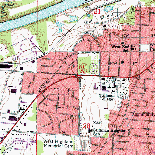 Topographic Map of Tuscaloosa Police Department West Precinct, AL