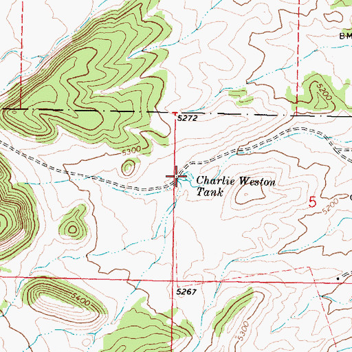 Topographic Map of Charlie Weston Tank, AZ