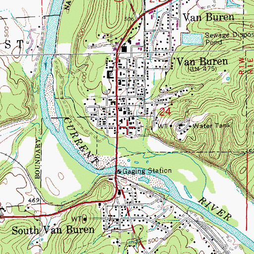 Topographic Map of Carter County Sheriff's Office, MO