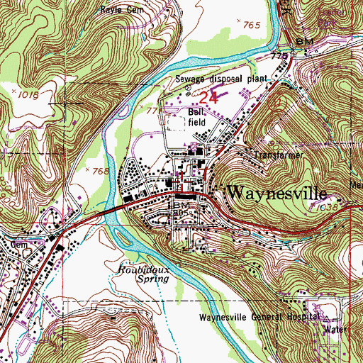 Topographic Map of Pulaski County Sheriff's Office, MO