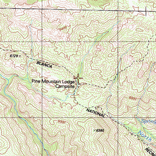 Topographic Map of Pine Mountain Camp, CA