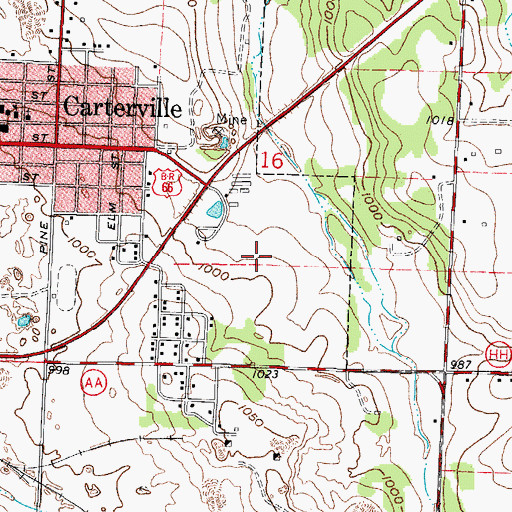 Topographic Map of Carterville Police Department, MO