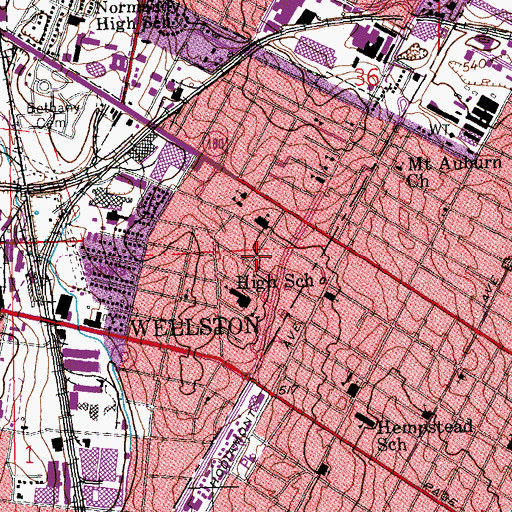 Topographic Map of Wellston Police Department, MO