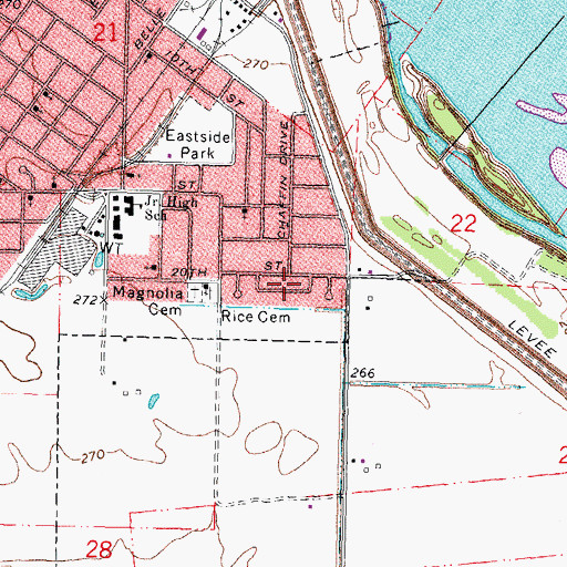 Topographic Map of Caruthersville Police Department Substation, MO