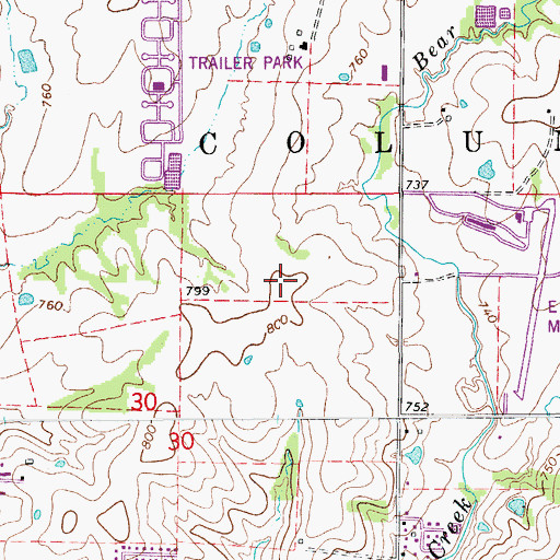 Topographic Map of Boone County Sheriff's Office, MO
