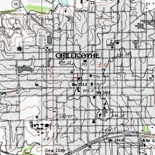Topographic Map of Livingston County Sheriff's Office, MO