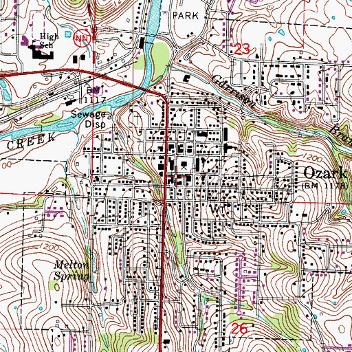 Topographic Map of Christian County Sheriff's Office, MO