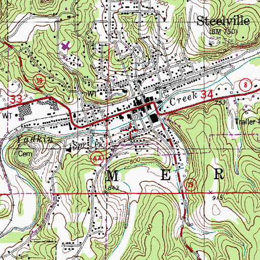 Topographic Map of Crawford County Sheriff's Office, MO