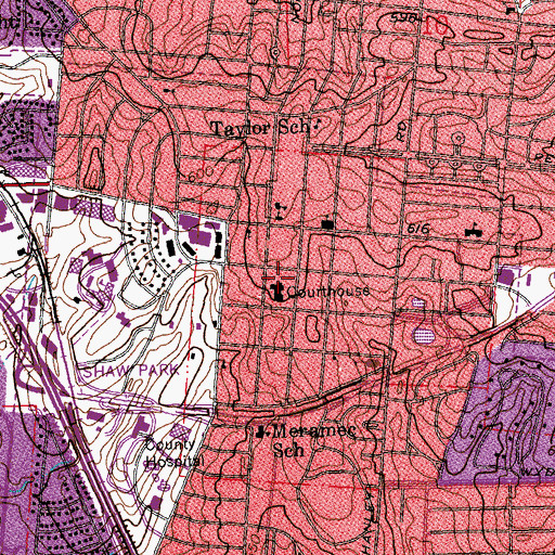 Topographic Map of Saint Louis County Police Department Headquarters, MO