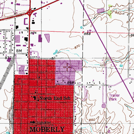 Topographic Map of Allendale Police Department Substation, MO