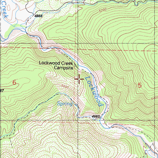 Topographic Map of Lockwood Campground, CA